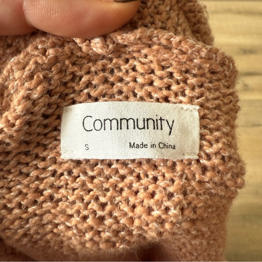 Aritzia Community tan cotton knit long open front cardigan - Small - Picture 4 of 5